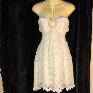 Mustard Seed White Summer Dress small